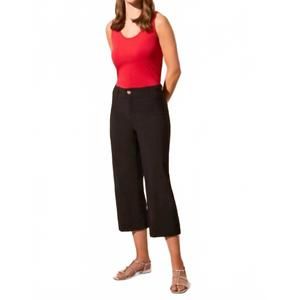 NEW TRIBAL high rise fly front capri in black